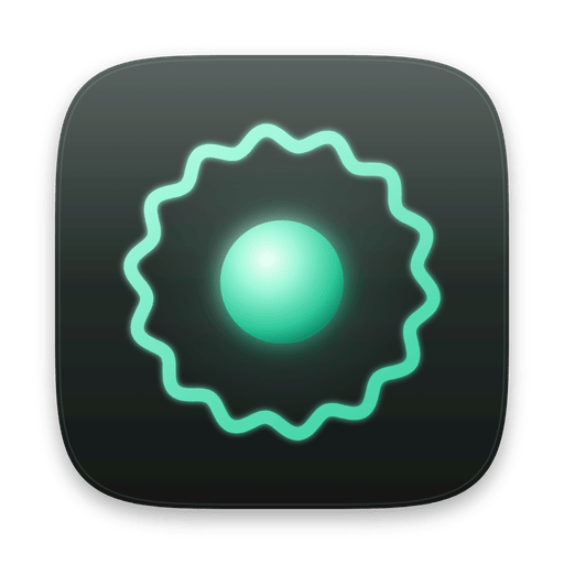 The Trill icon: a glowing mint fingertip inside a rippling ring, on an ink plate.